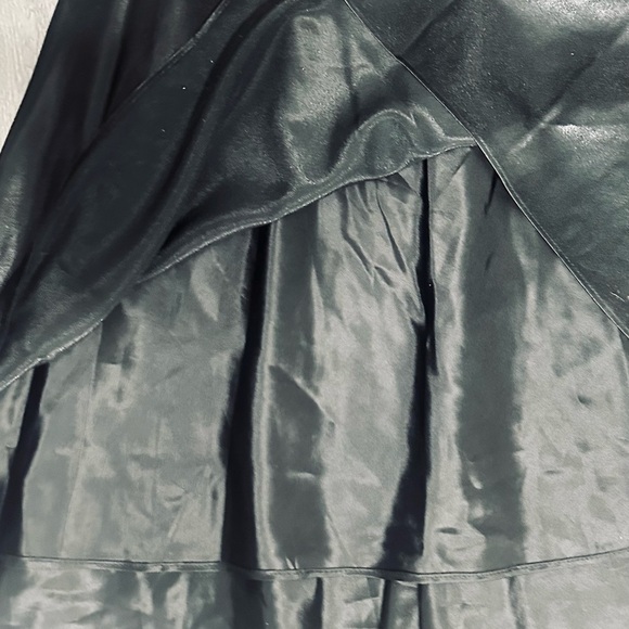 VTG 90 Y2K Prom Dress Black Whimsigoth Glam Vamp Satiny Slinky Sexy Maxi Gown 12 - Picture 6 of 6